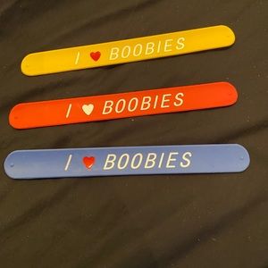 I heart boobies slap bracelets